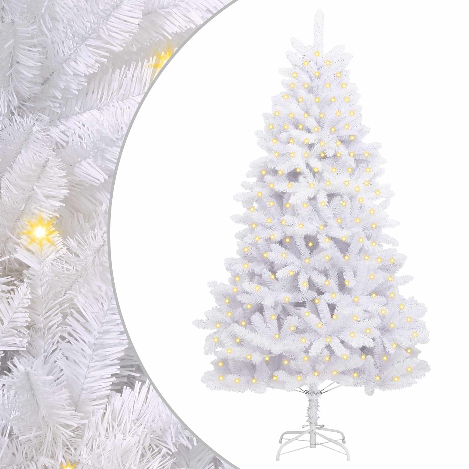 Artificial Christmas Tree 300 LEDs PVC and Steel White