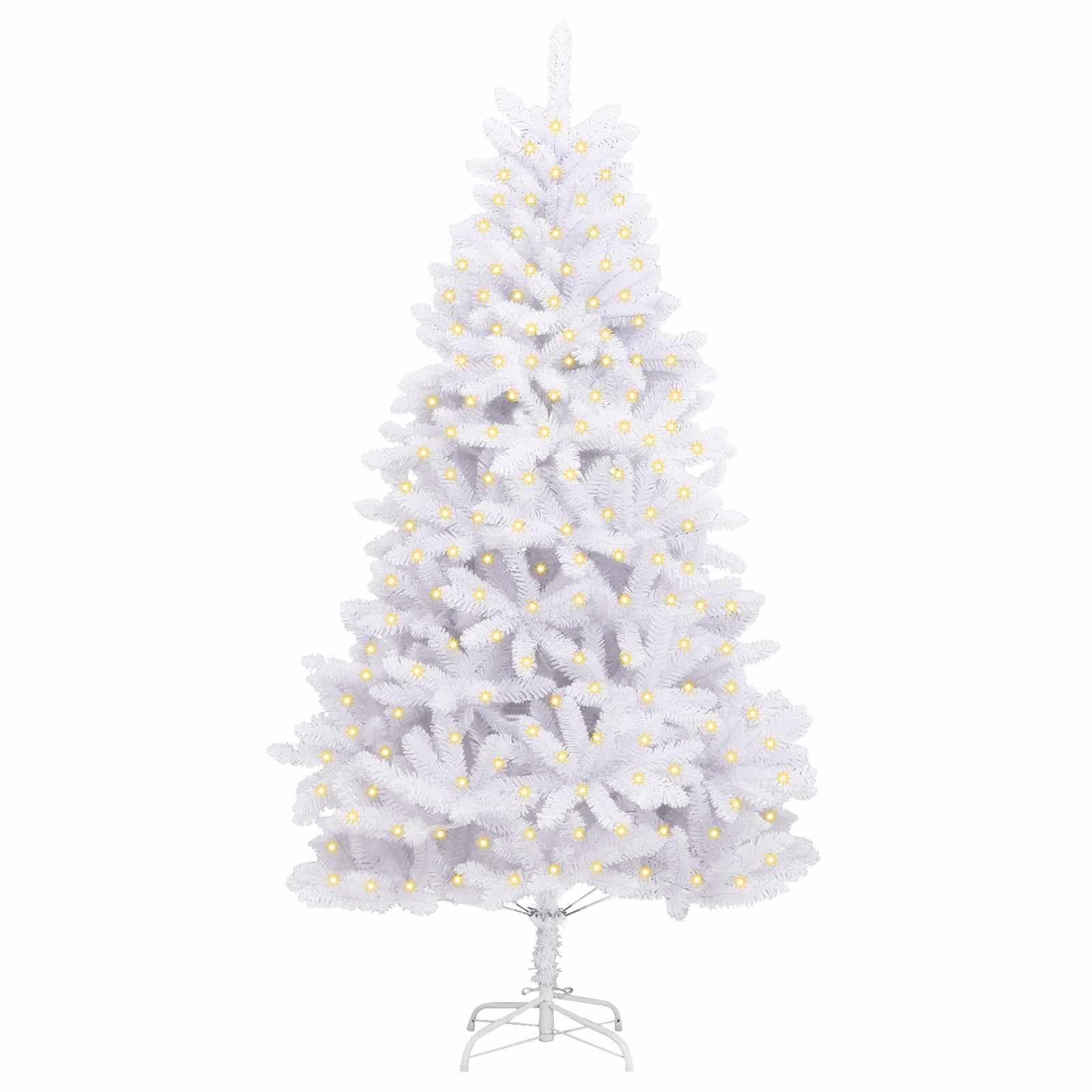 Artificial Christmas Tree 300 LEDs PVC and Steel White