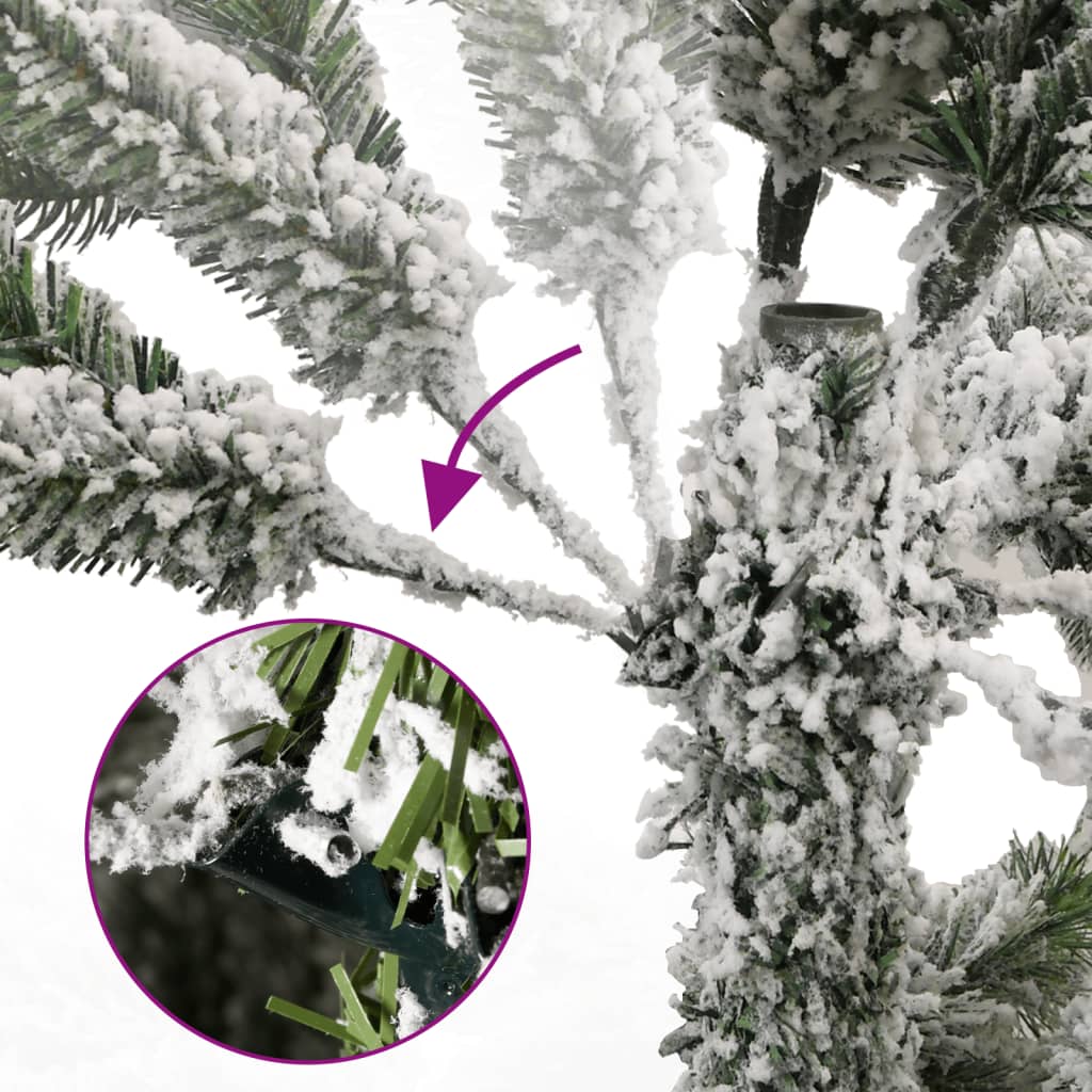Artificial Hinged Christmas Tree 300 LEDs & Flocked Snow 210 cm