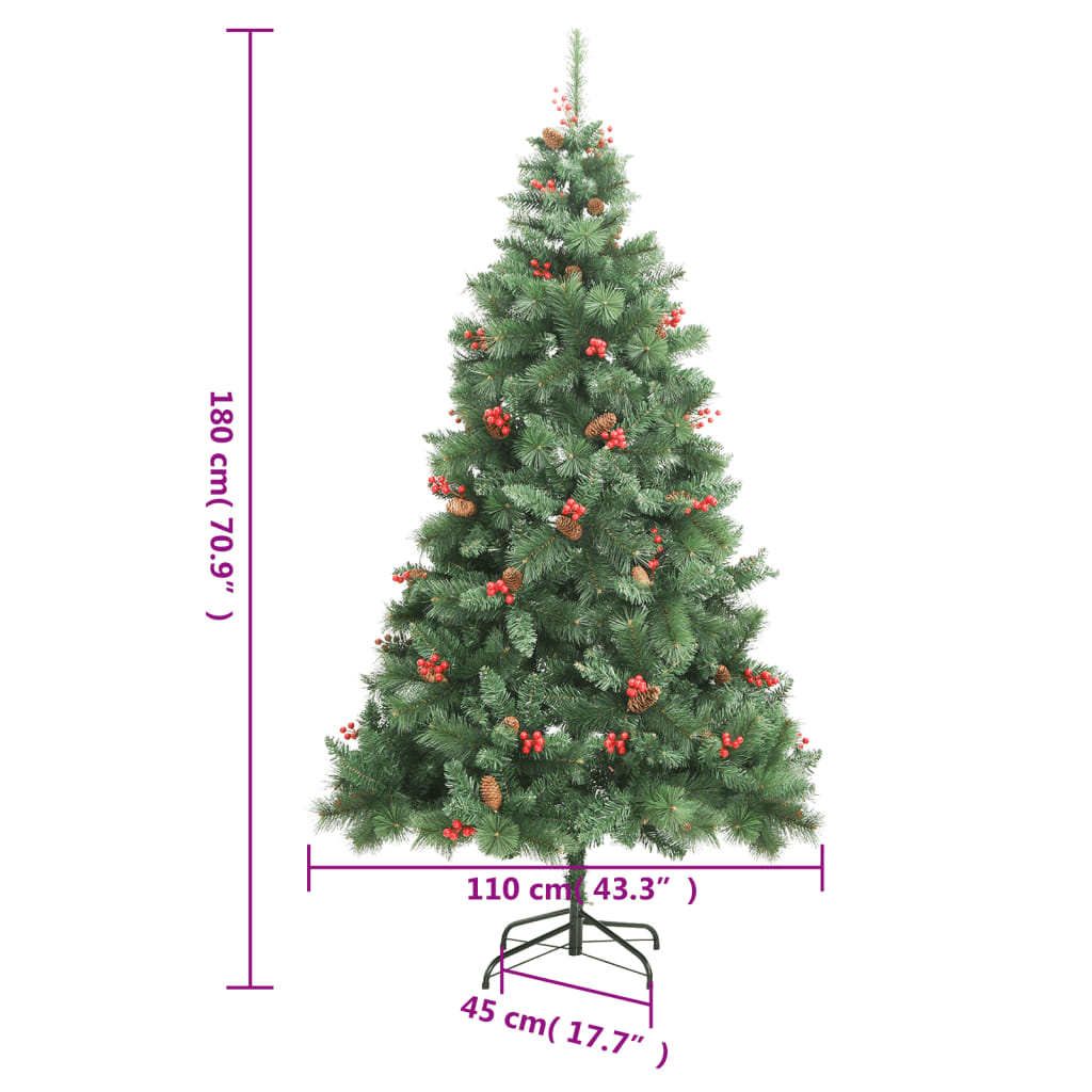 Artificial Hinged Christmas Tree 300 LEDs 180 cm