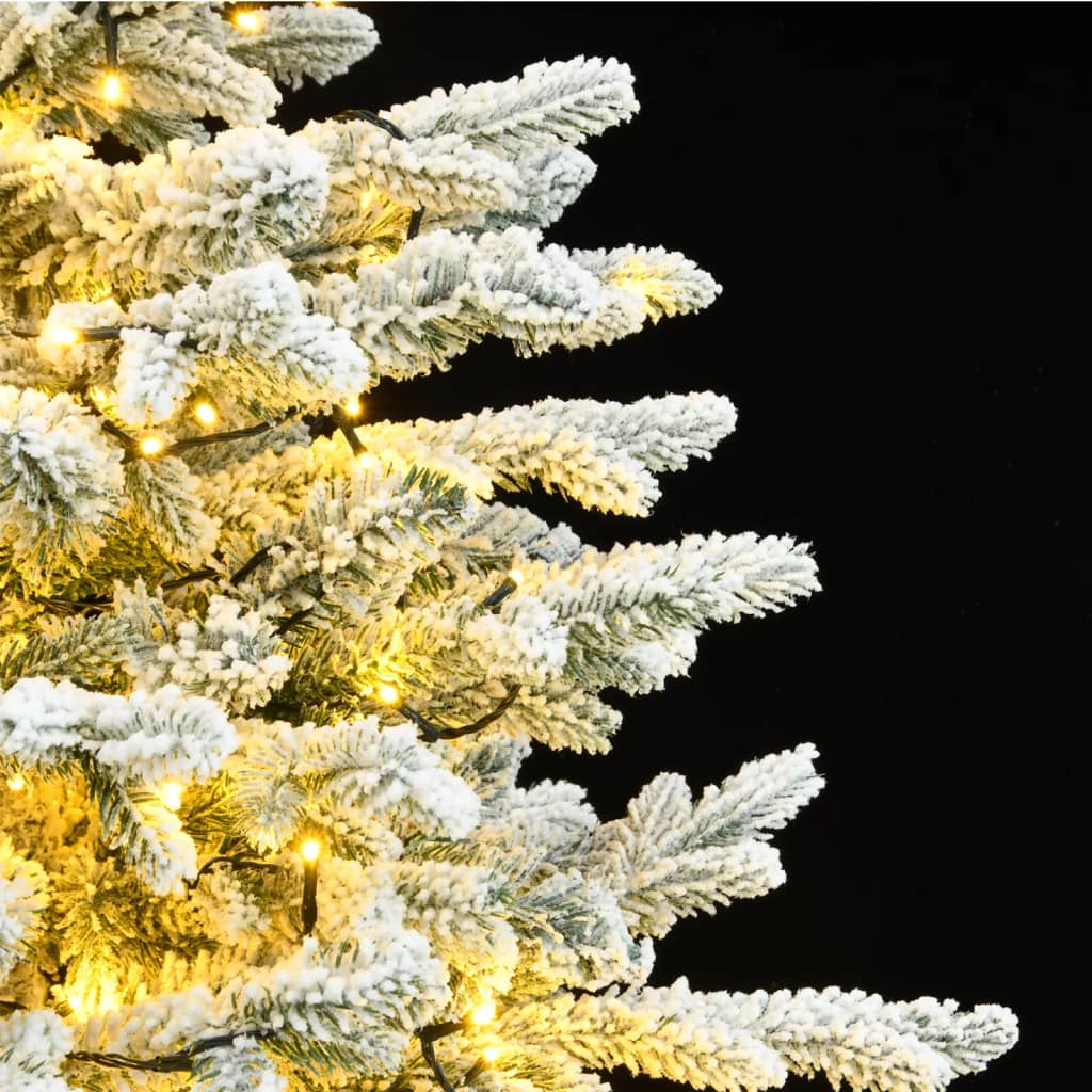 Artificial Hinged Christmas Tree 150 LEDs & Flocked Snow 120 cm