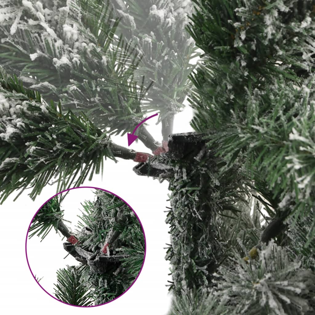 Artificial Hinged Christmas Tree 300 LEDs & Flocked Snow 180 cm