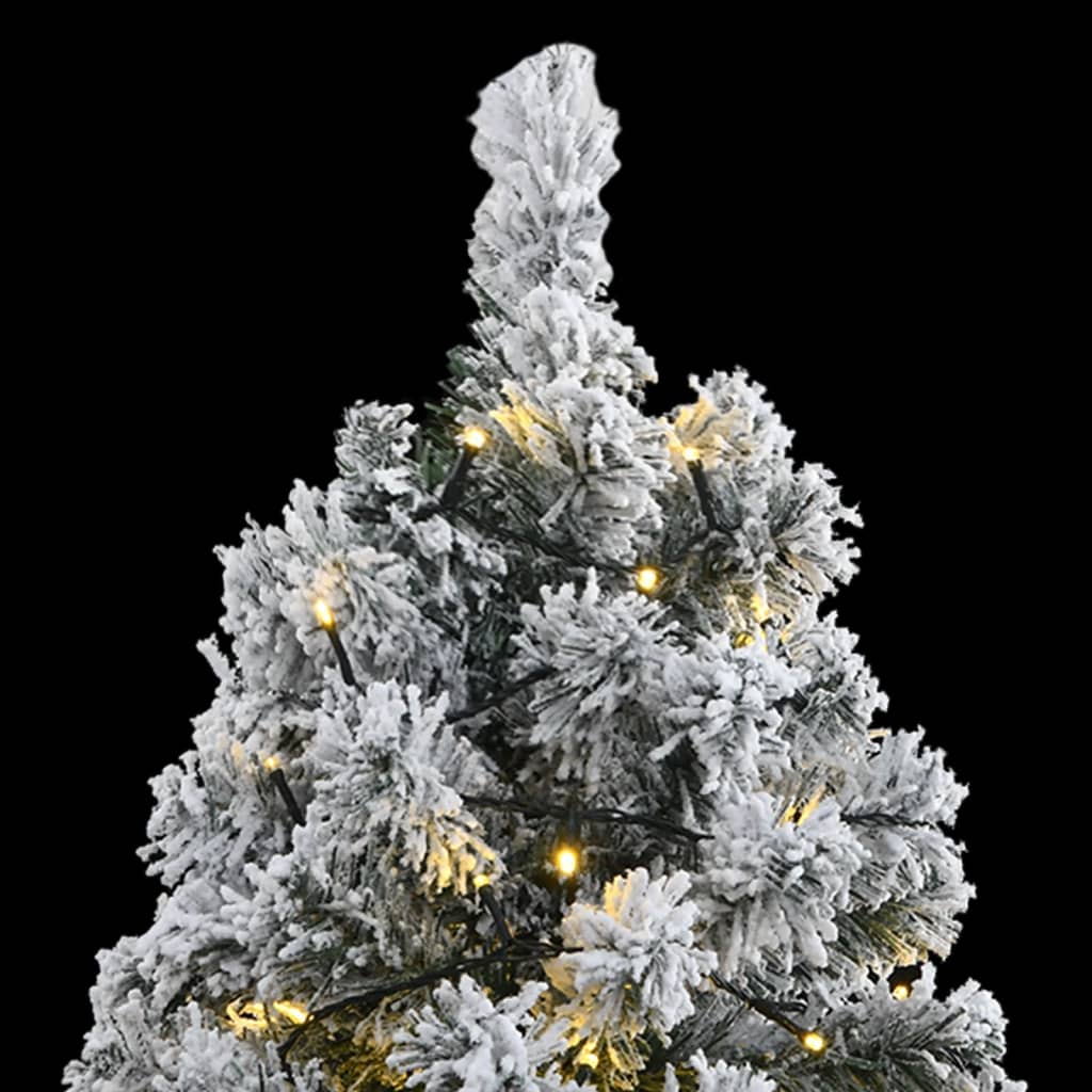 Artificial Hinged Christmas Tree 300 LEDs & Flocked Snow 210 cm