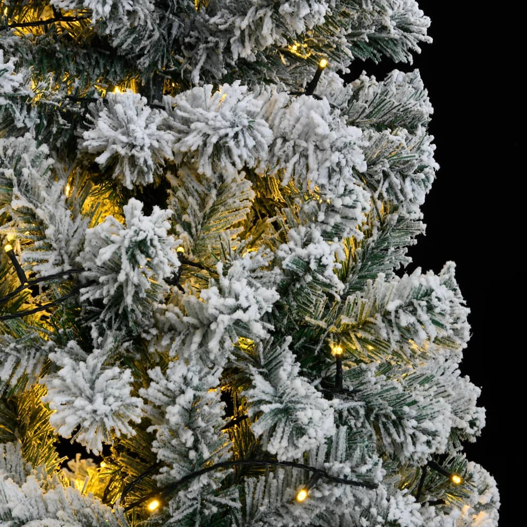 Artificial Hinged Christmas Tree 300 LEDs & Flocked Snow 210 cm