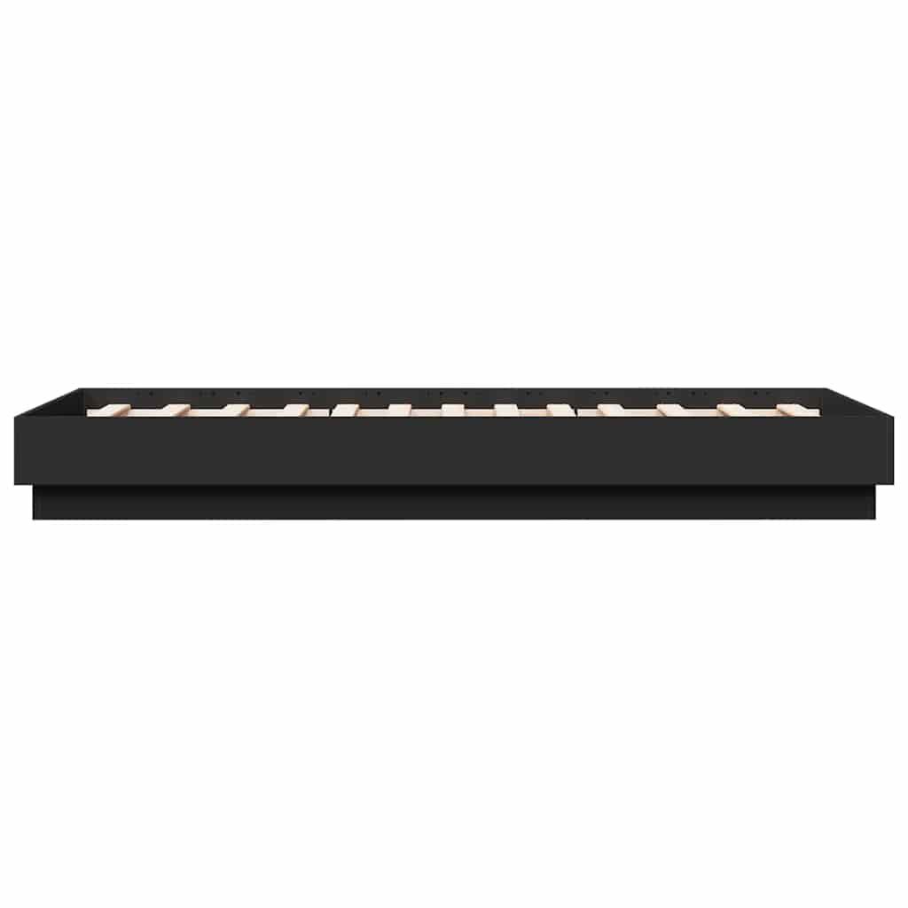Bed Frame without Mattress Black 90x190 cm Engineered Wood