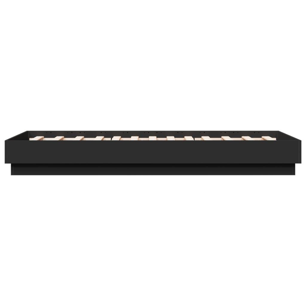 Bed Frame without Mattress Black 90x190 cm Engineered Wood