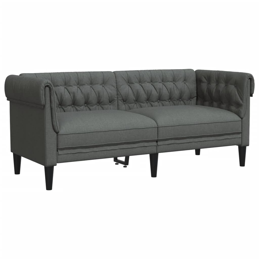 3 Piece Sofa Set Dark Grey Fabric