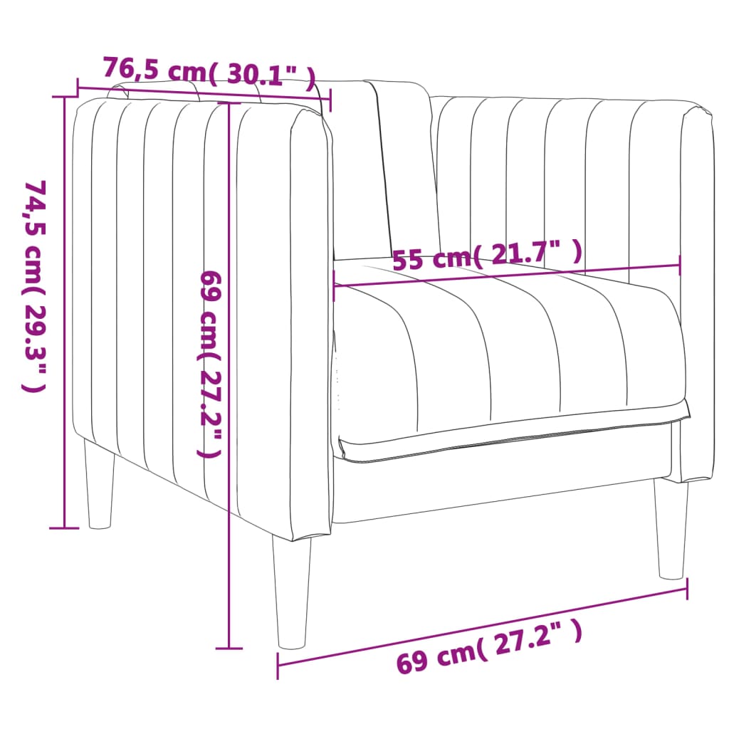 3 Piece Sofa Set Black Fabric