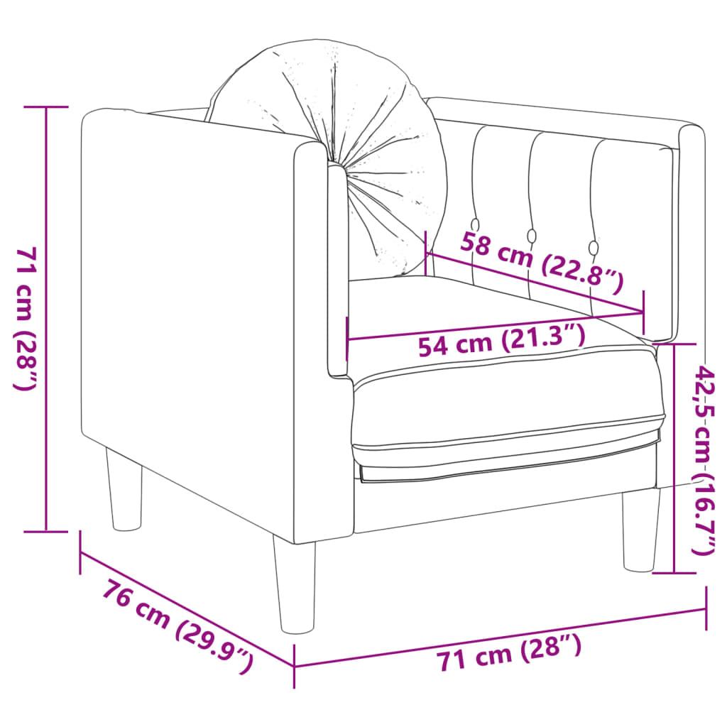 3 Piece Sofa Set with Pillows Brown Velvet