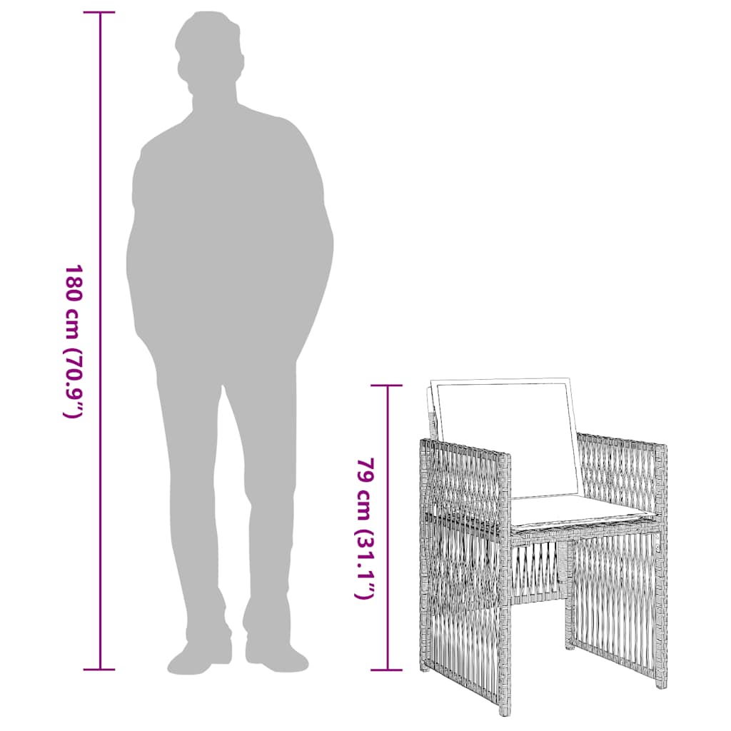 13 Piece Garden Dining Set with Cushions Light Grey Poly Rattan