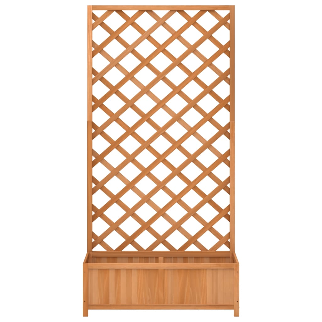 Planter with Trellis Brown 90x35x180 cm Solid Wood Fir