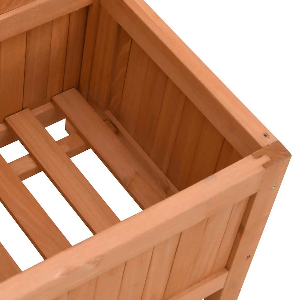 Planter with Trellis Brown 90x35x180 cm Solid Wood Fir