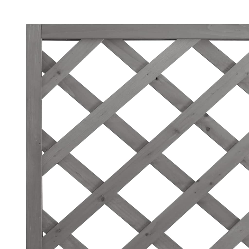 Planter with Trellis Grey 90x35x180 cm Solid Wood Fir