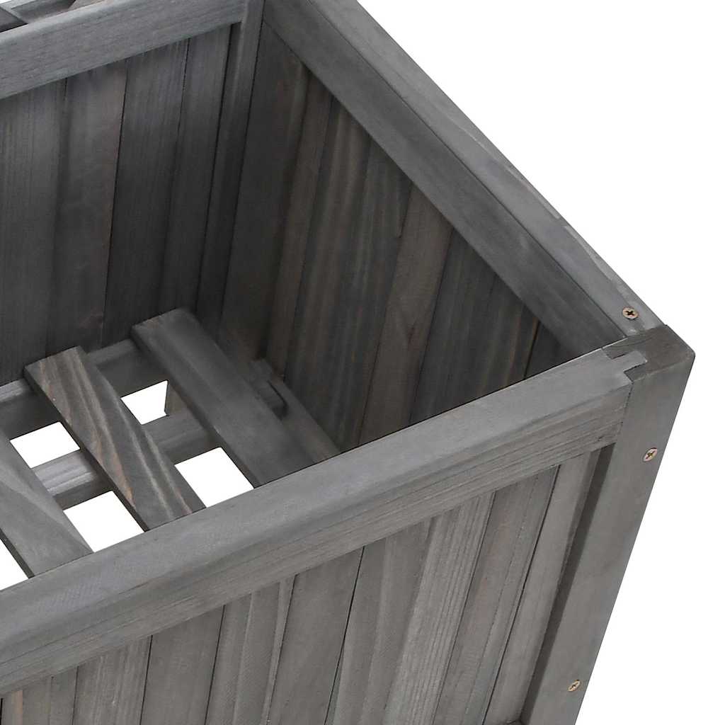 Planter with Trellis Grey 90x35x180 cm Solid Wood Fir