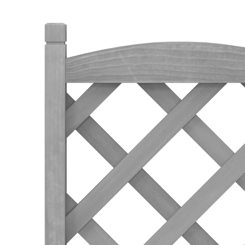 Planter with Trellis Grey 40x30x90 cm Solid Wood Fir