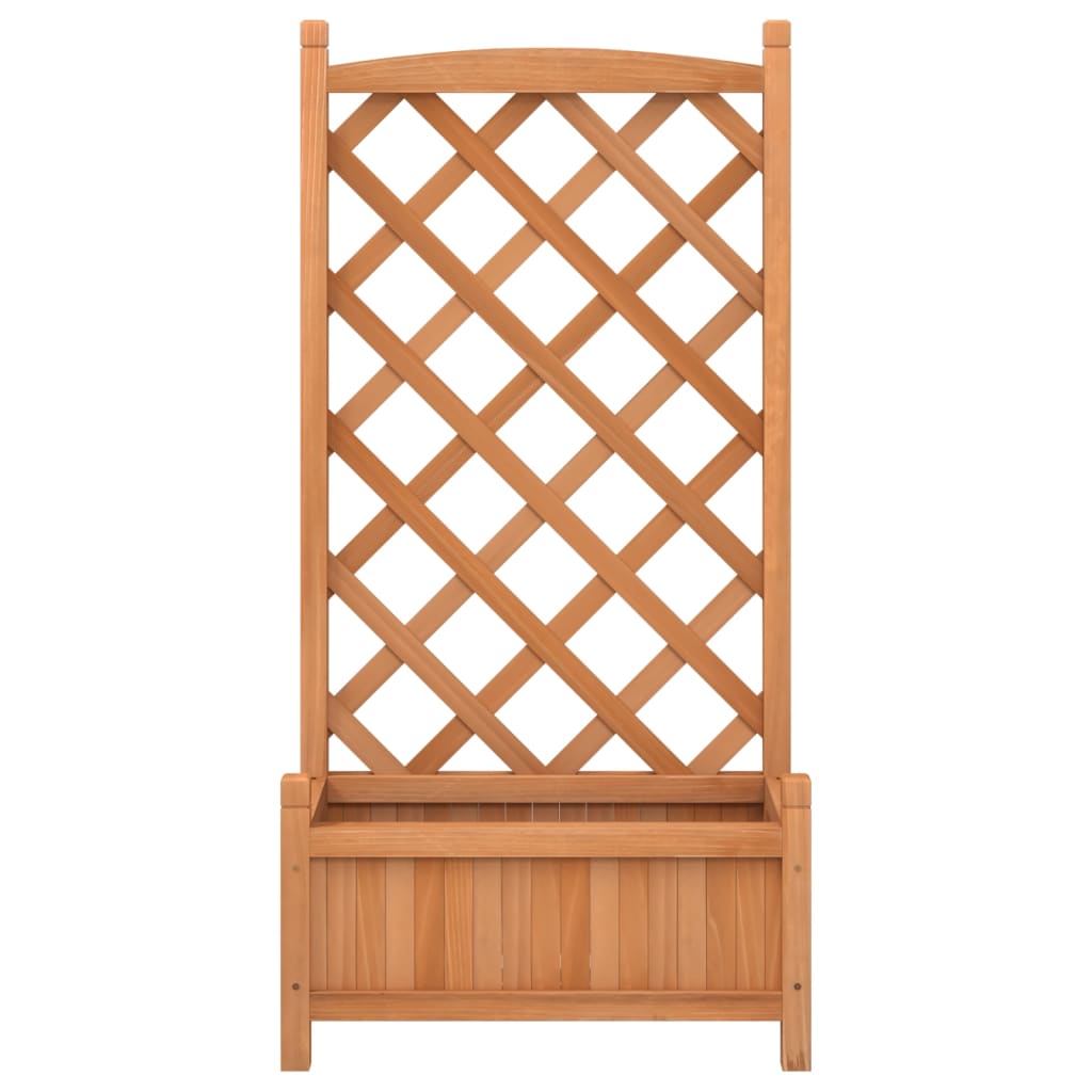 Planter with Trellis Brown 55x29.5x110 cm Solid Wood Fir