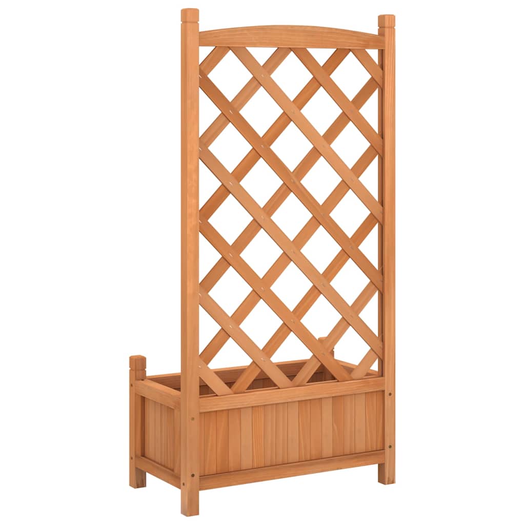 Planter with Trellis Brown 55x29.5x110 cm Solid Wood Fir