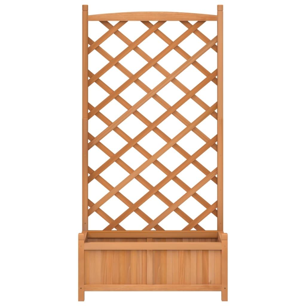 Planter with Trellis Brown 75 x 35 x 150 cm Solid Wood Fir