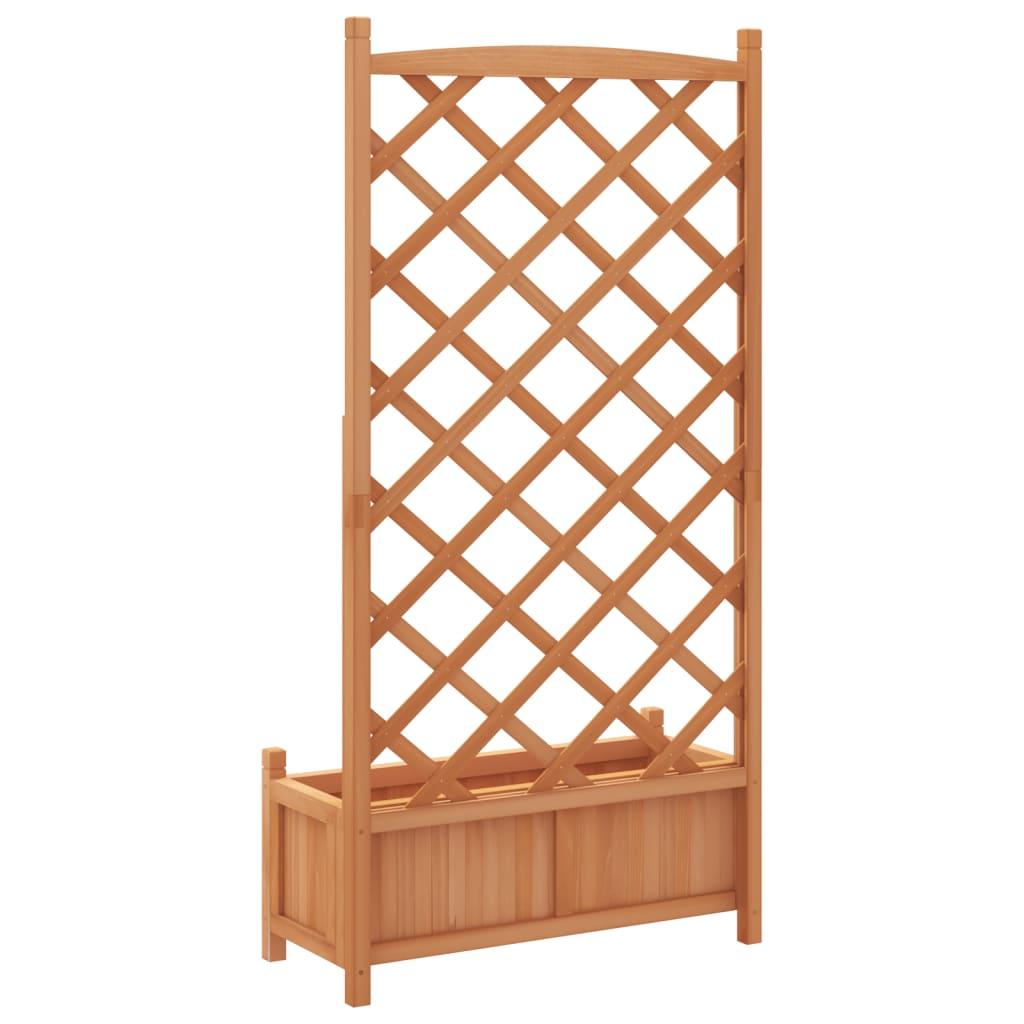 Planter with Trellis Brown 75 x 35 x 150 cm Solid Wood Fir