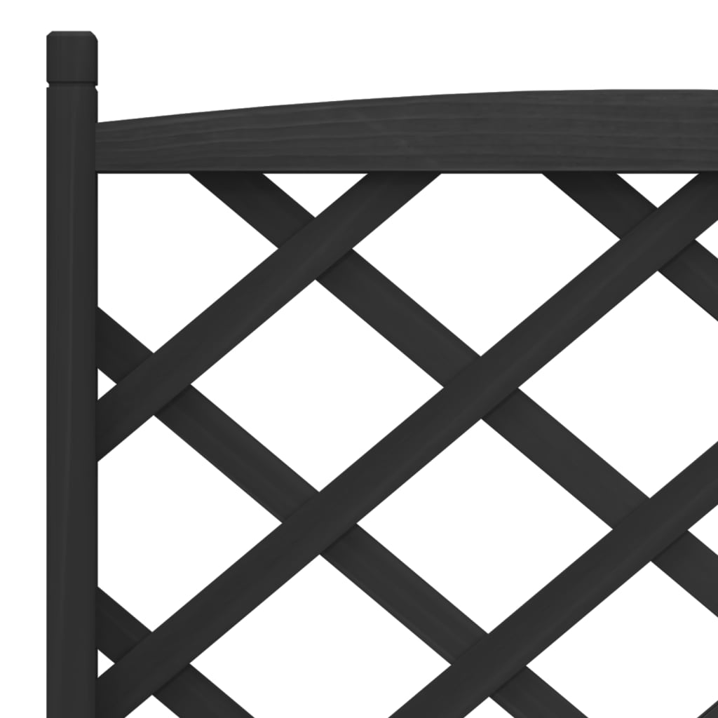 Planter with Trellis Black 75 x 35 x 150 cm Solid Wood Fir