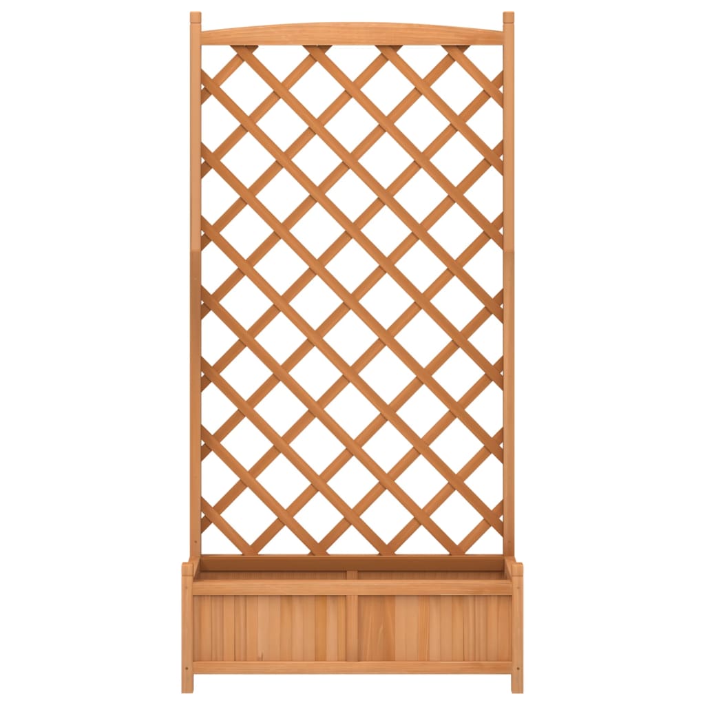 Planter with Trellis Brown 90x35x180 cm Solid Wood Fir