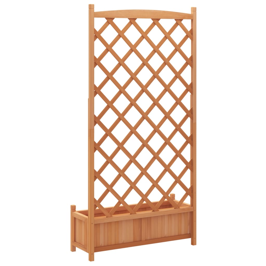 Planter with Trellis Brown 90x35x180 cm Solid Wood Fir