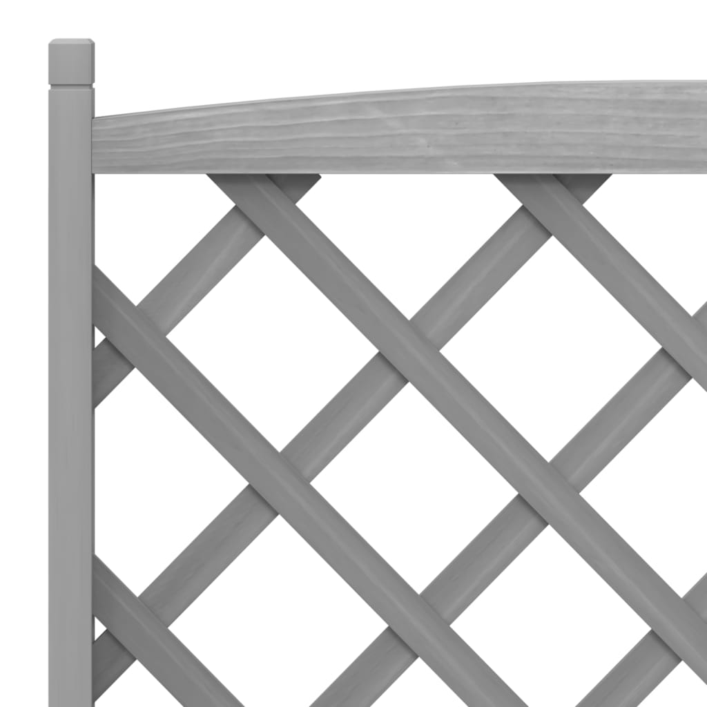 Planter with Trellis Grey 90x35x180 cm Solid Wood Fir