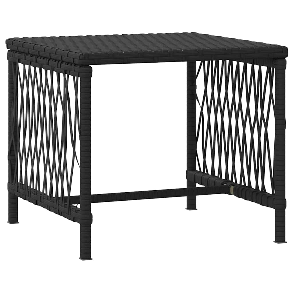 Sun Lounger 3 pcs Poly Rattan Black and Cream White