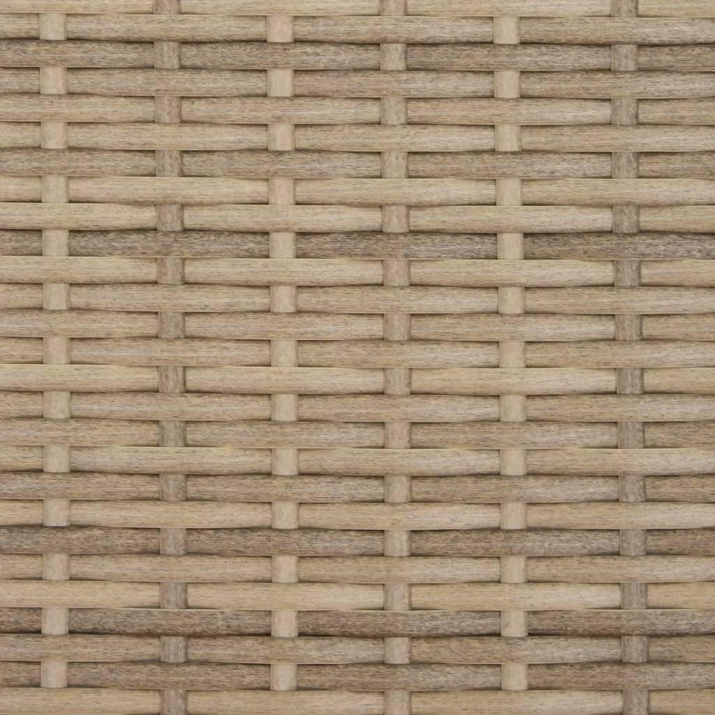 Garden Sofa 2-Seater with Parasol and Stools Beige Poly Rattan