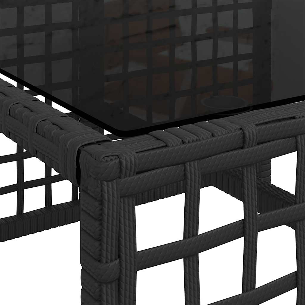 3 Piece Corner Garden Sofa Set with Cushions Black Poly Rattan
