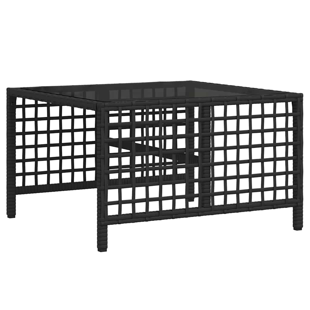 3 Piece Corner Garden Sofa Set with Cushions Black Poly Rattan