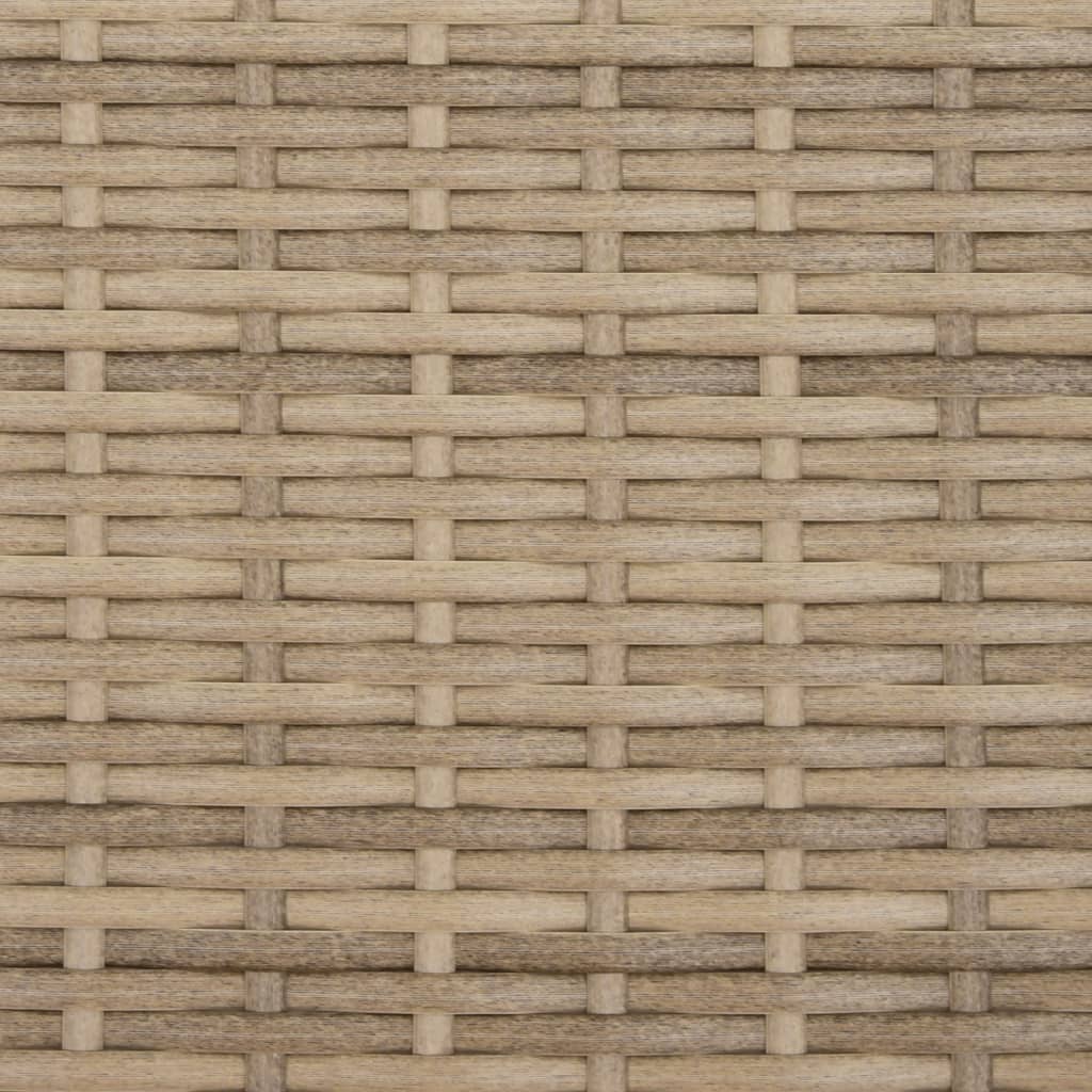 Double Sun Lounger with Canopy&Cushions Mix Beige Poly Rattan