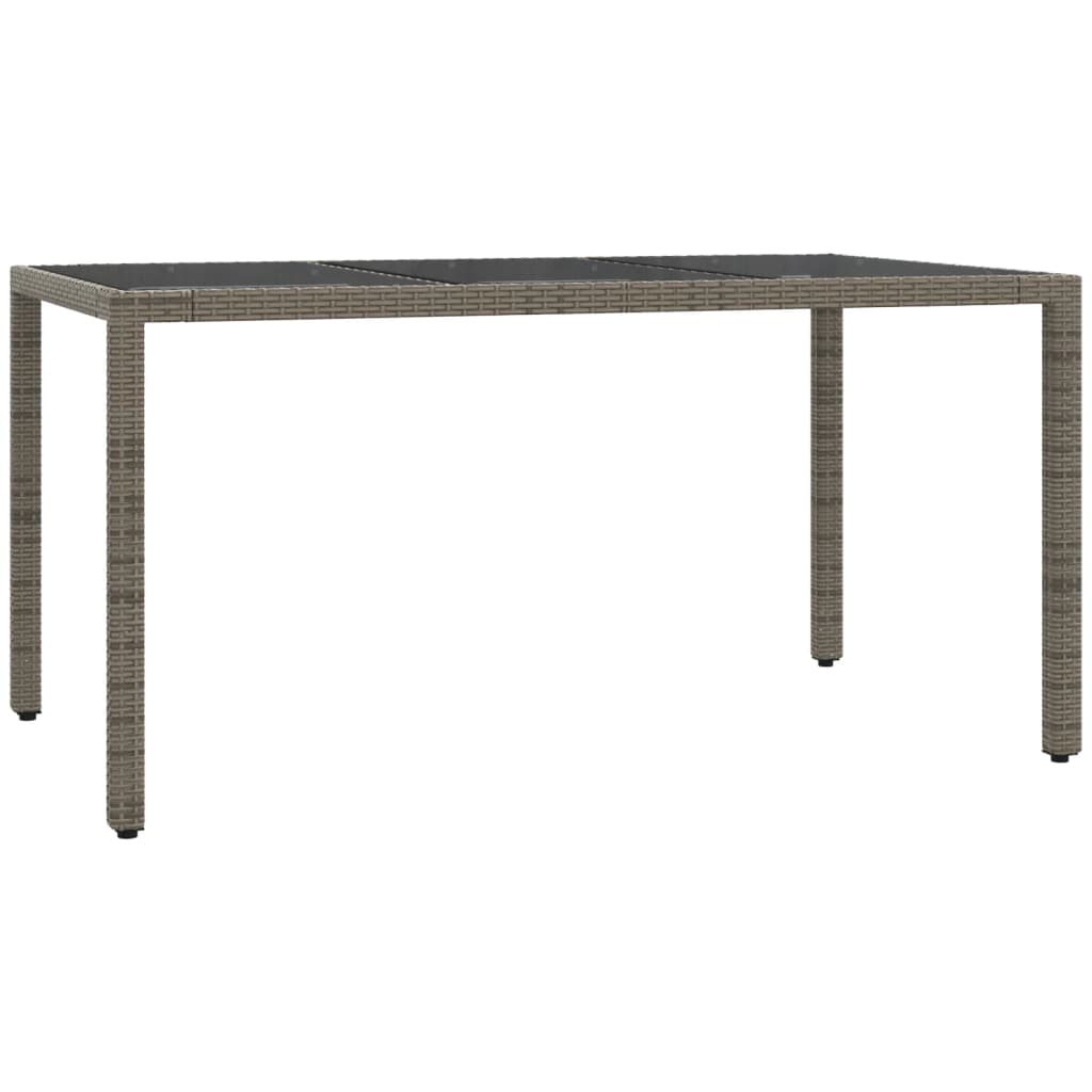 5 Piece Garden Dining Set with Cushions Grey Poly Rattan