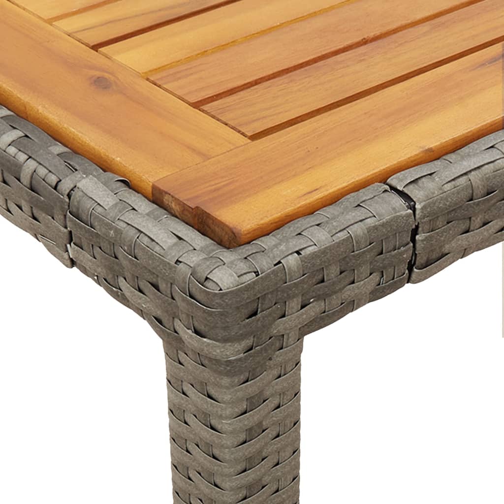 3 Piece Garden Dining Set with Cushions Grey Poly Rattan
