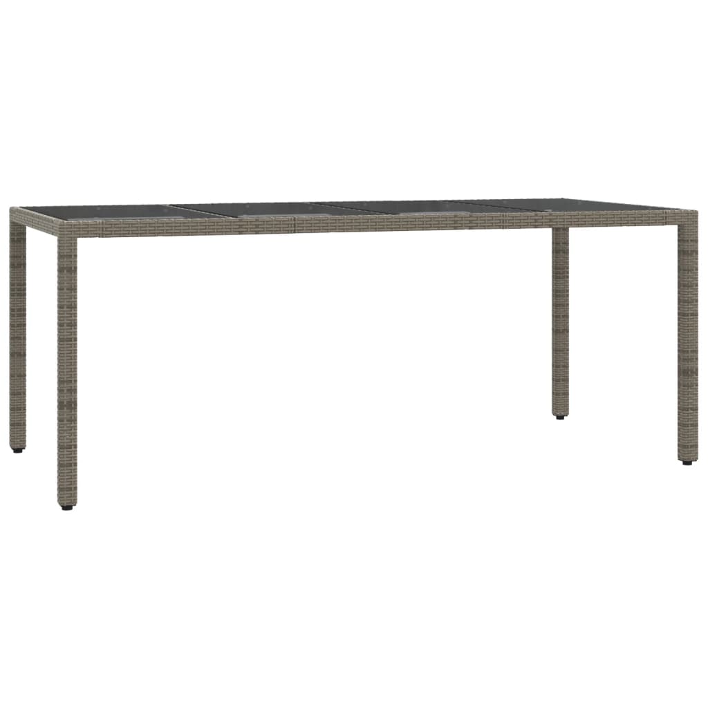 7 Piece Garden Dining Set with Cushions Grey Poly Rattan