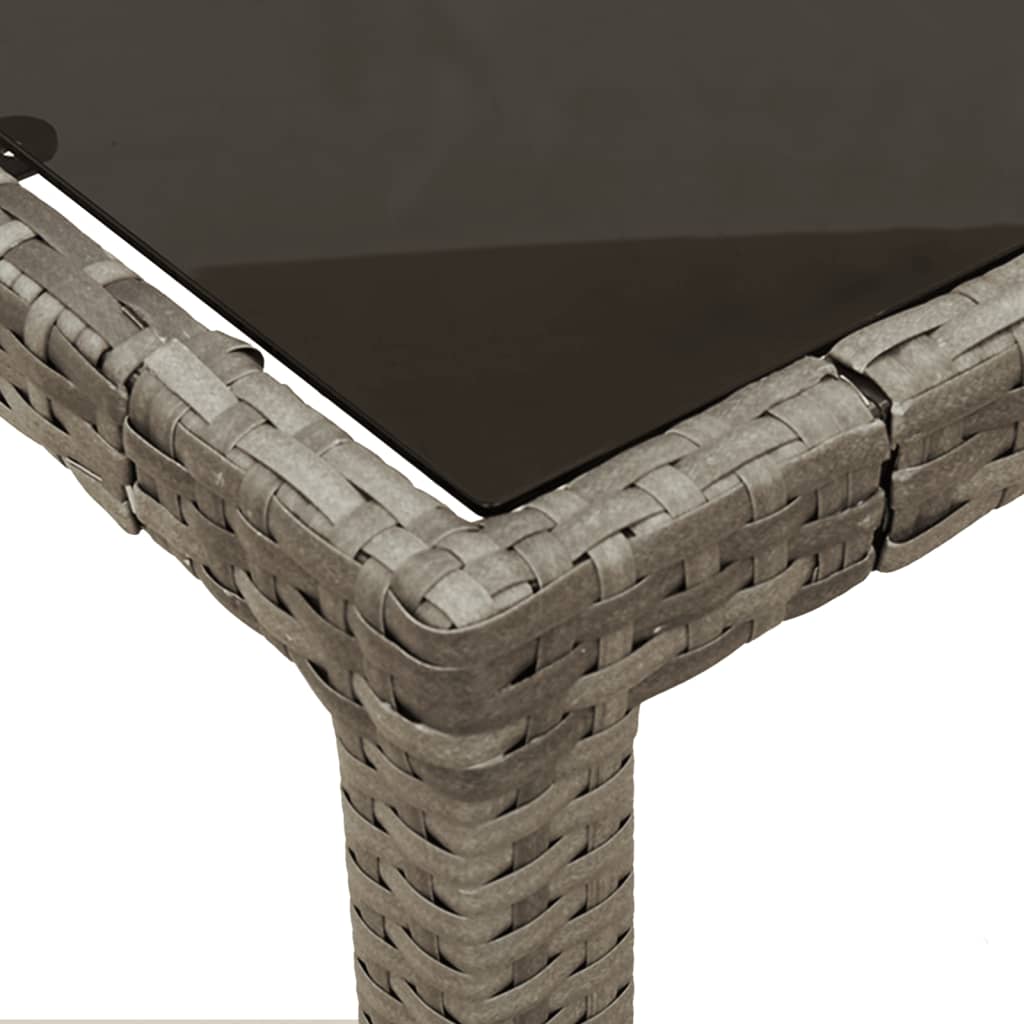 7 Piece Garden Dining Set with Cushions Grey Poly Rattan