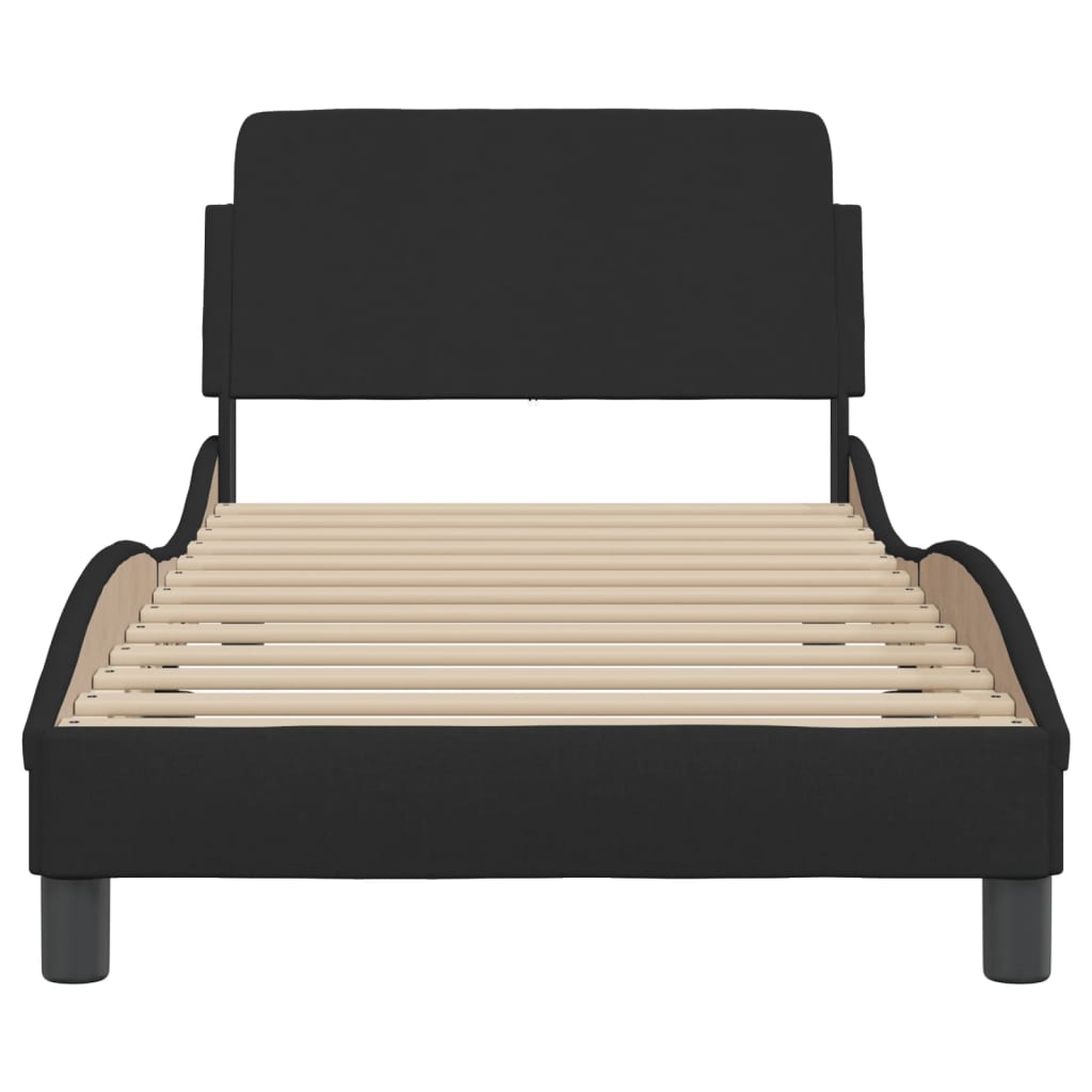 Bed Frame "Dover" Black 90x190 cm Fabric
