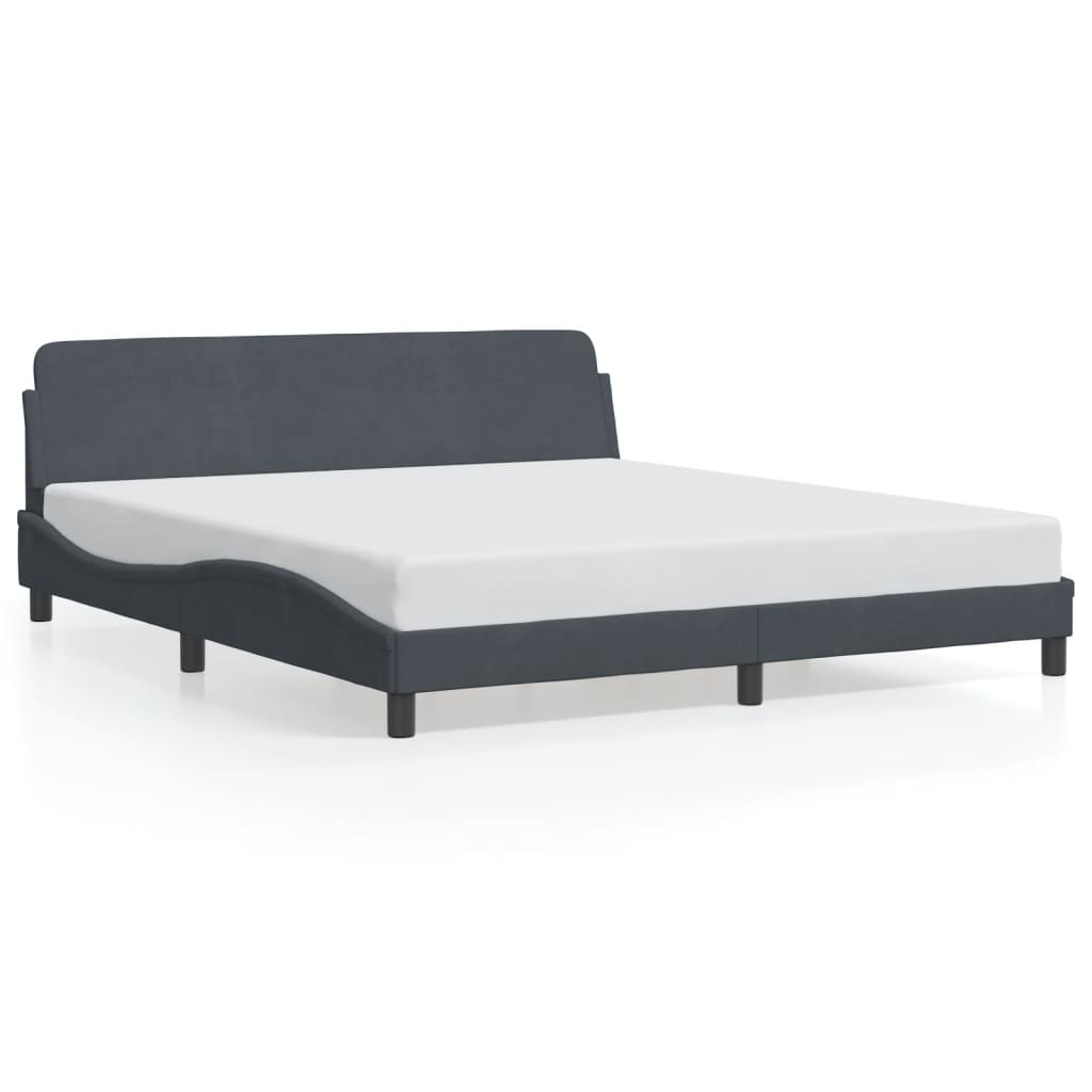 Bed Frame "Dover" Dark Grey 180x200 cm King Velvet