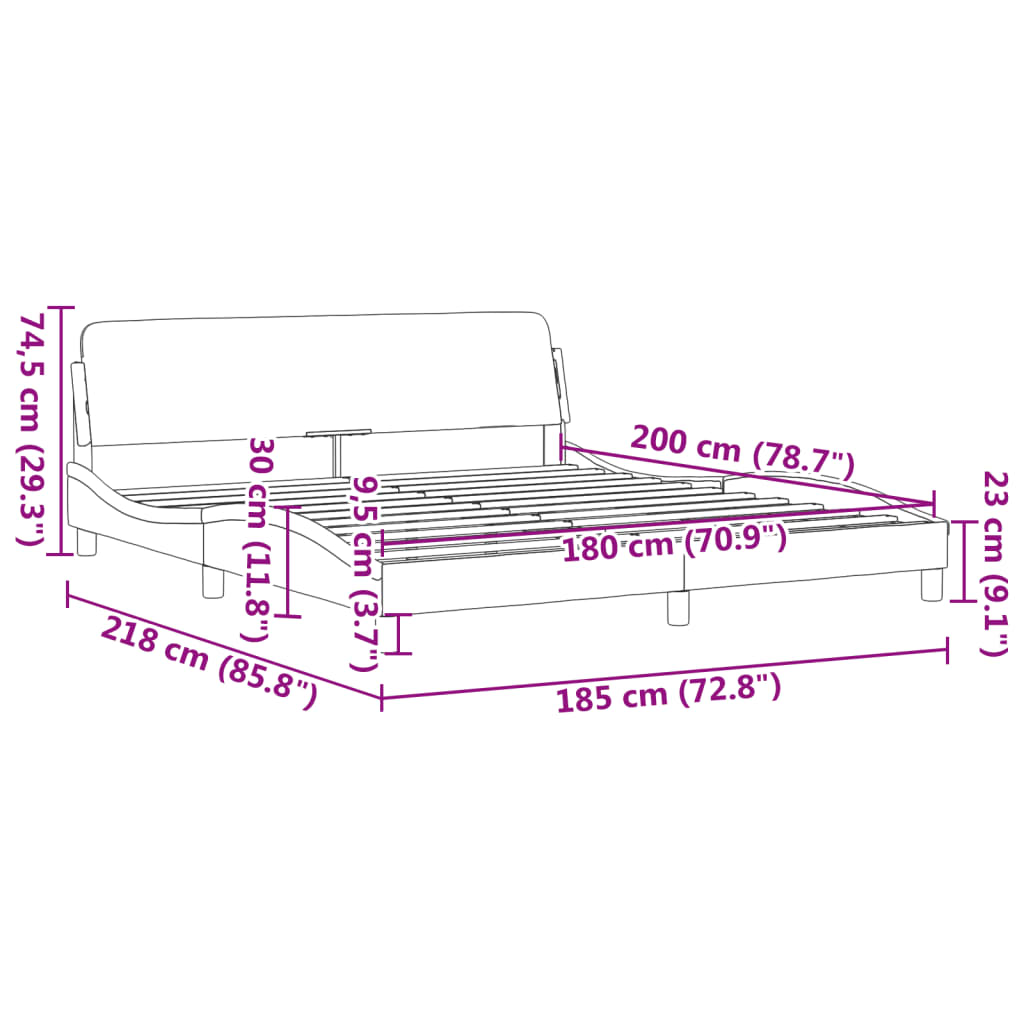 Bed Frame "Dover" Black 180x200 cm King Velvet