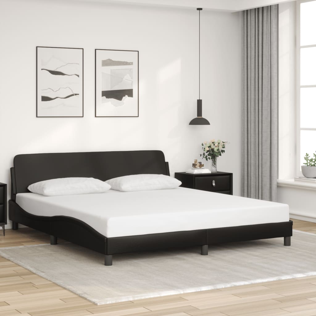 Bed Frame "Dover" Black 180x200 cm King Faux Leather