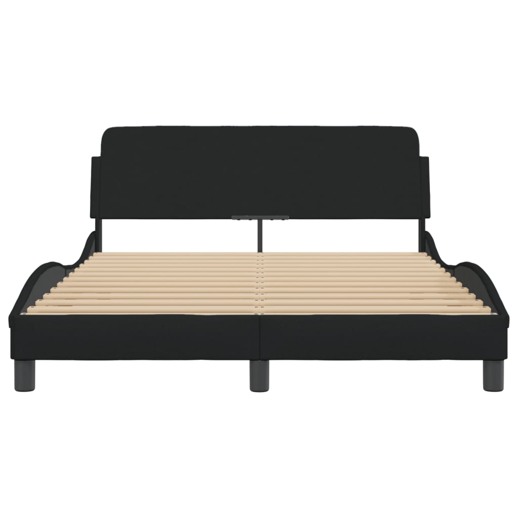 Bed Frame "Dover" Black 137x190 cm Double Fabric