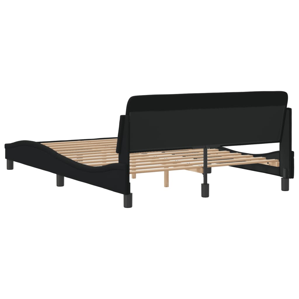 Bed Frame "Dover" Black 137x190 cm Double Fabric