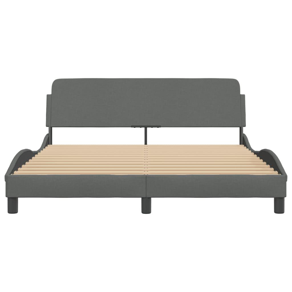 Bed Frame "Dover" Dark Grey 152x203 cm Queen Fabric