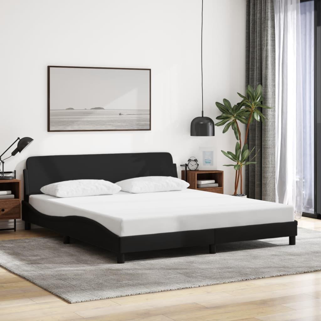 Bed Frame "Dover" Black 152x203 cm Queen Fabric