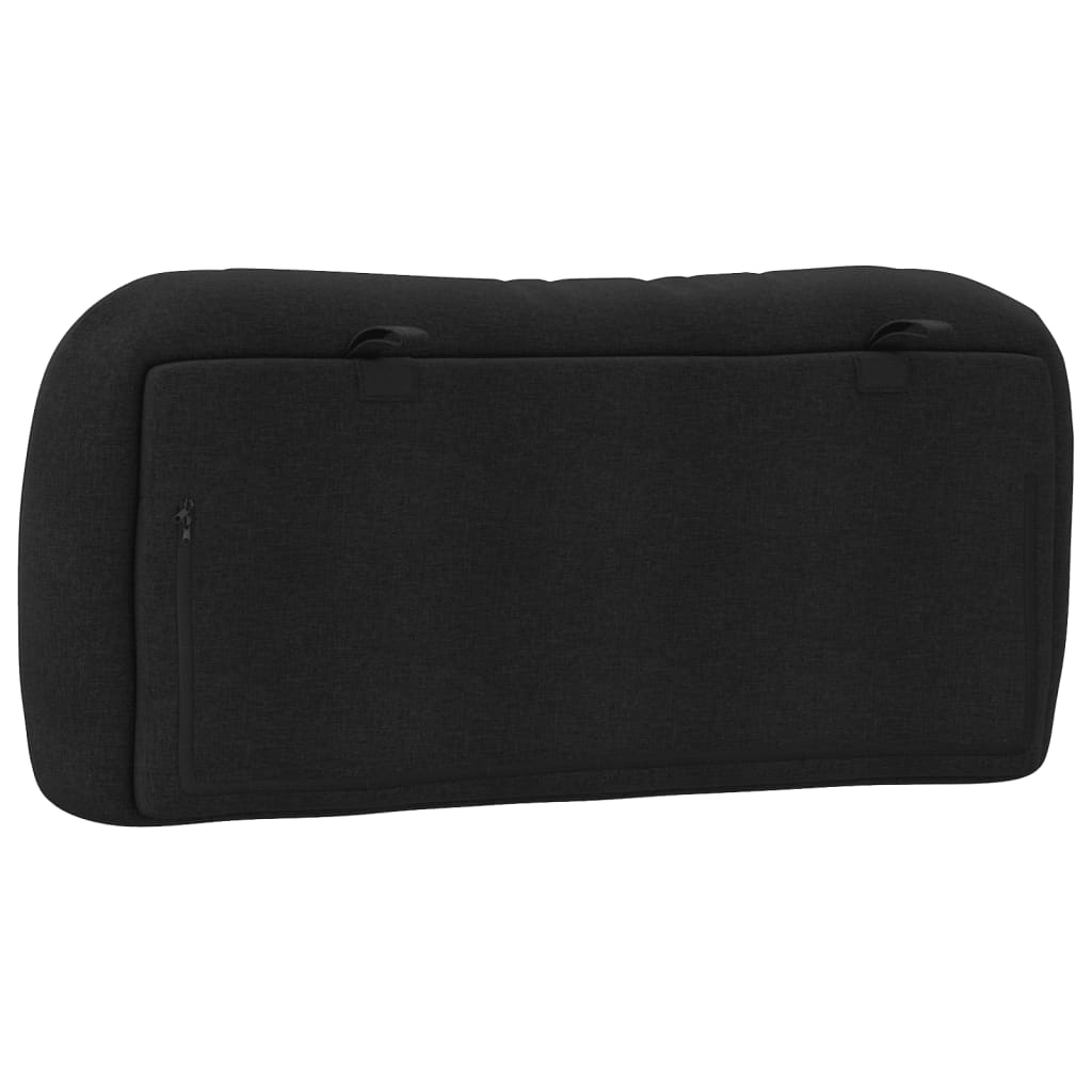 Headboard Cushion "Hvar" Black 90 cm Fabric