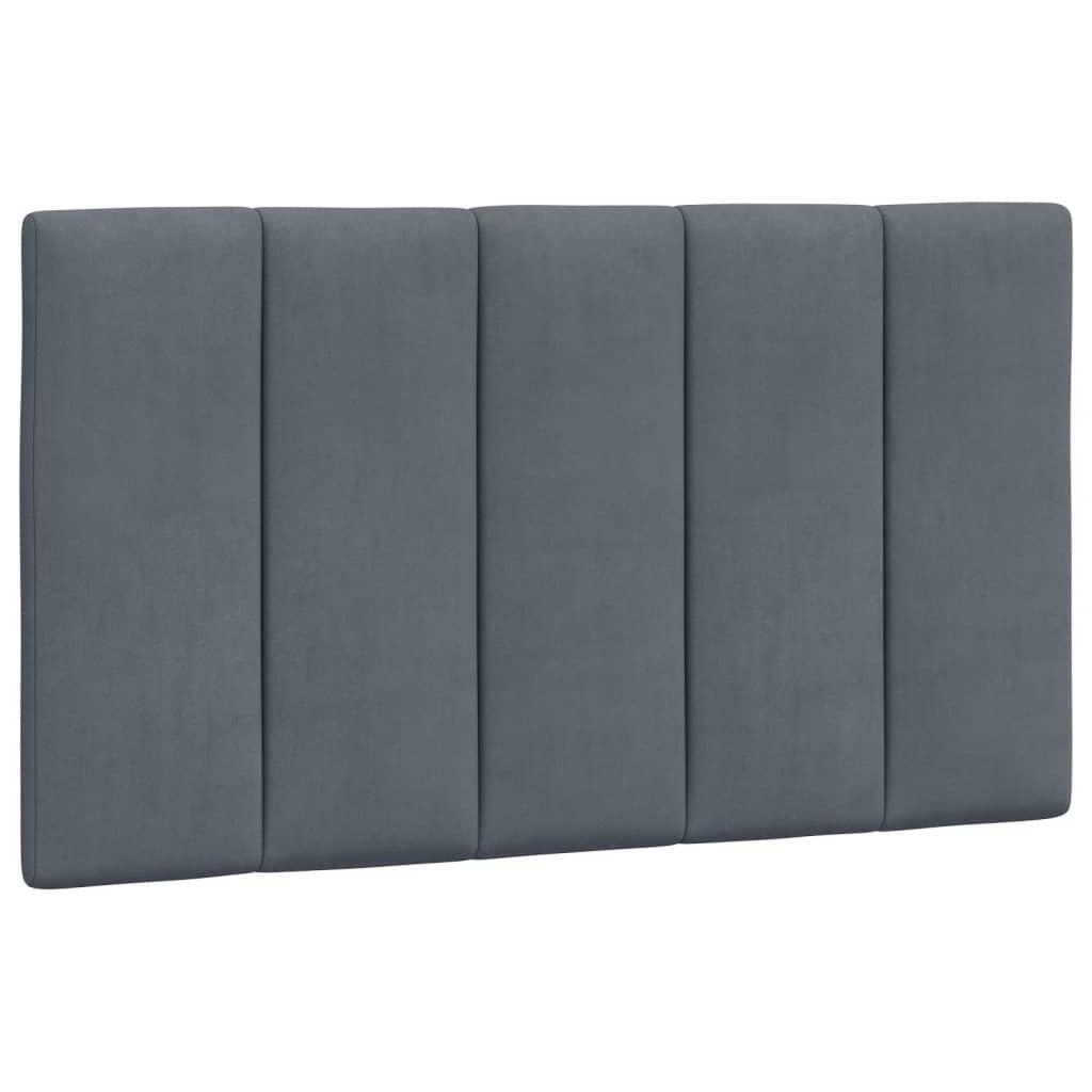 Headboard Cushion "Hanko" Dark Grey 90 cm Velvet