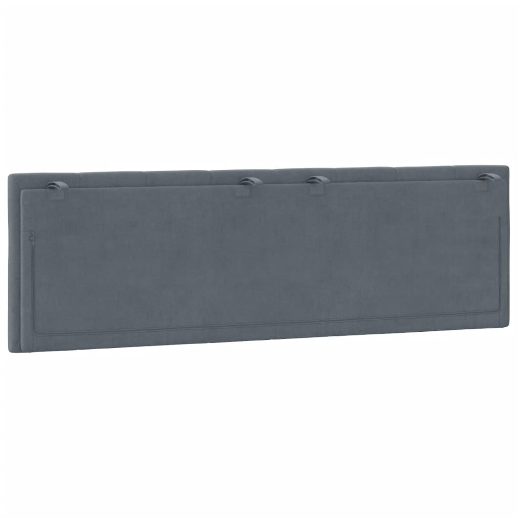 Headboard Cushion "Hanko" Dark Grey 153 cm Velvet