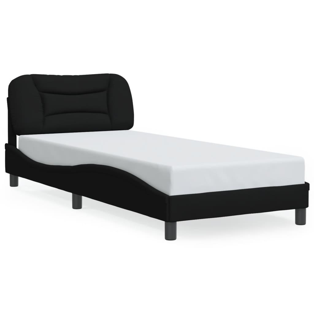 Bed Frame without Mattress "Hvar" Black 90x190 cm Fabric