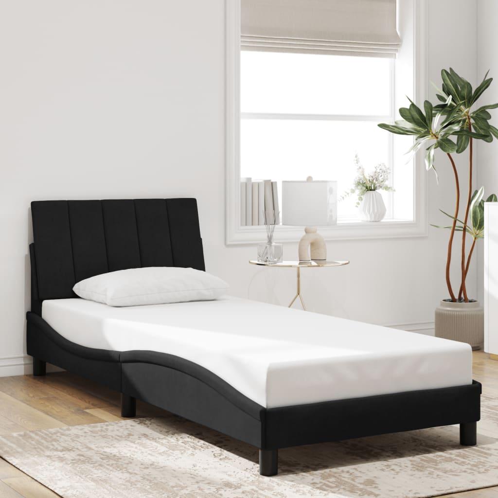 Bed Frame without Mattress "Hanko" Black 90x190 cm Velvet