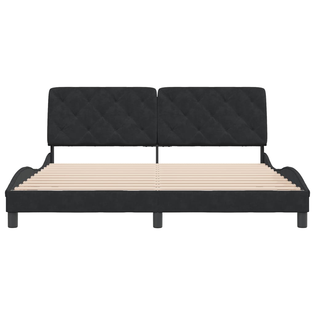 Bed Frame without Mattress Black 180x200 cm Velvet